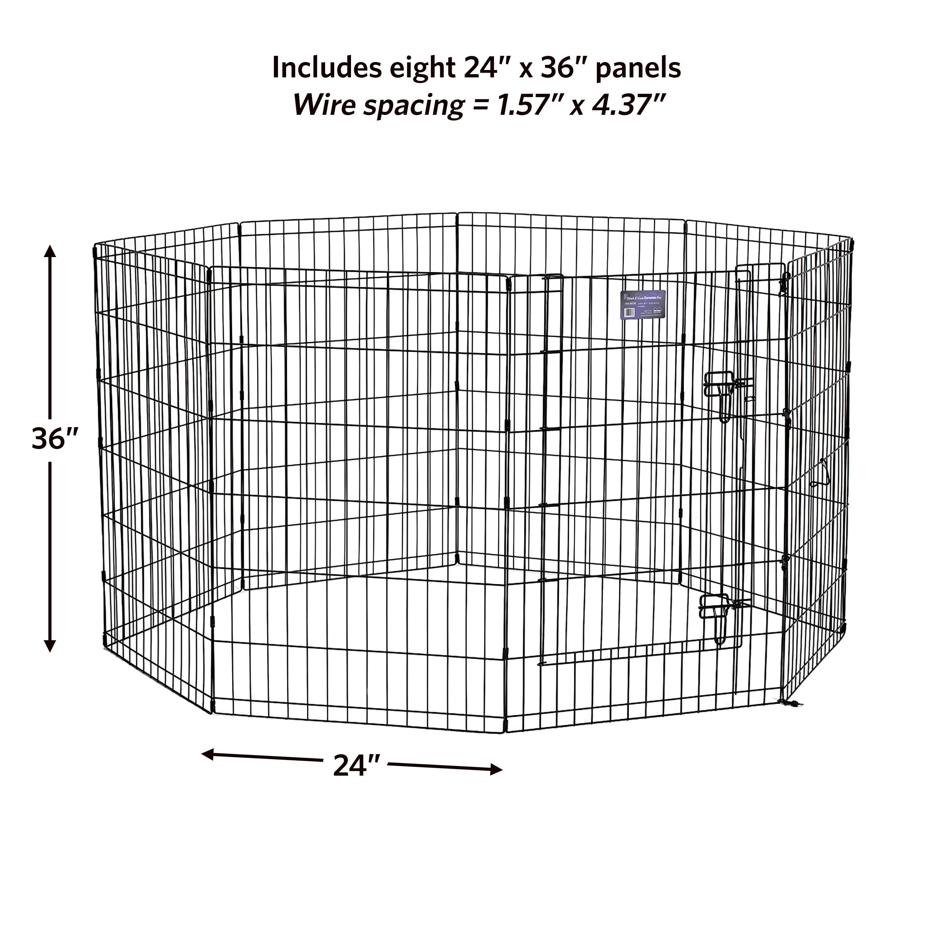 Midwest Contour Metal Exercise Pen for Dogs with Door - Black - 36" Height  