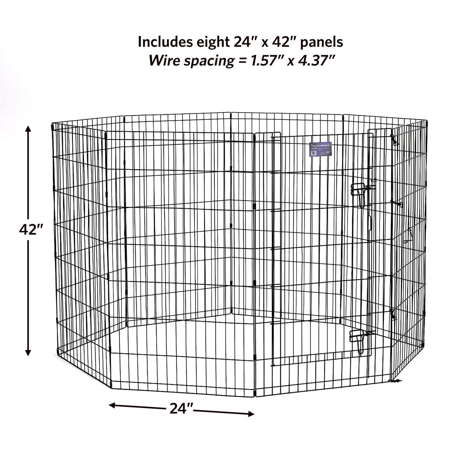 Midwest Contour Metal Exercise Pen for Dogs with Door - Black - 42