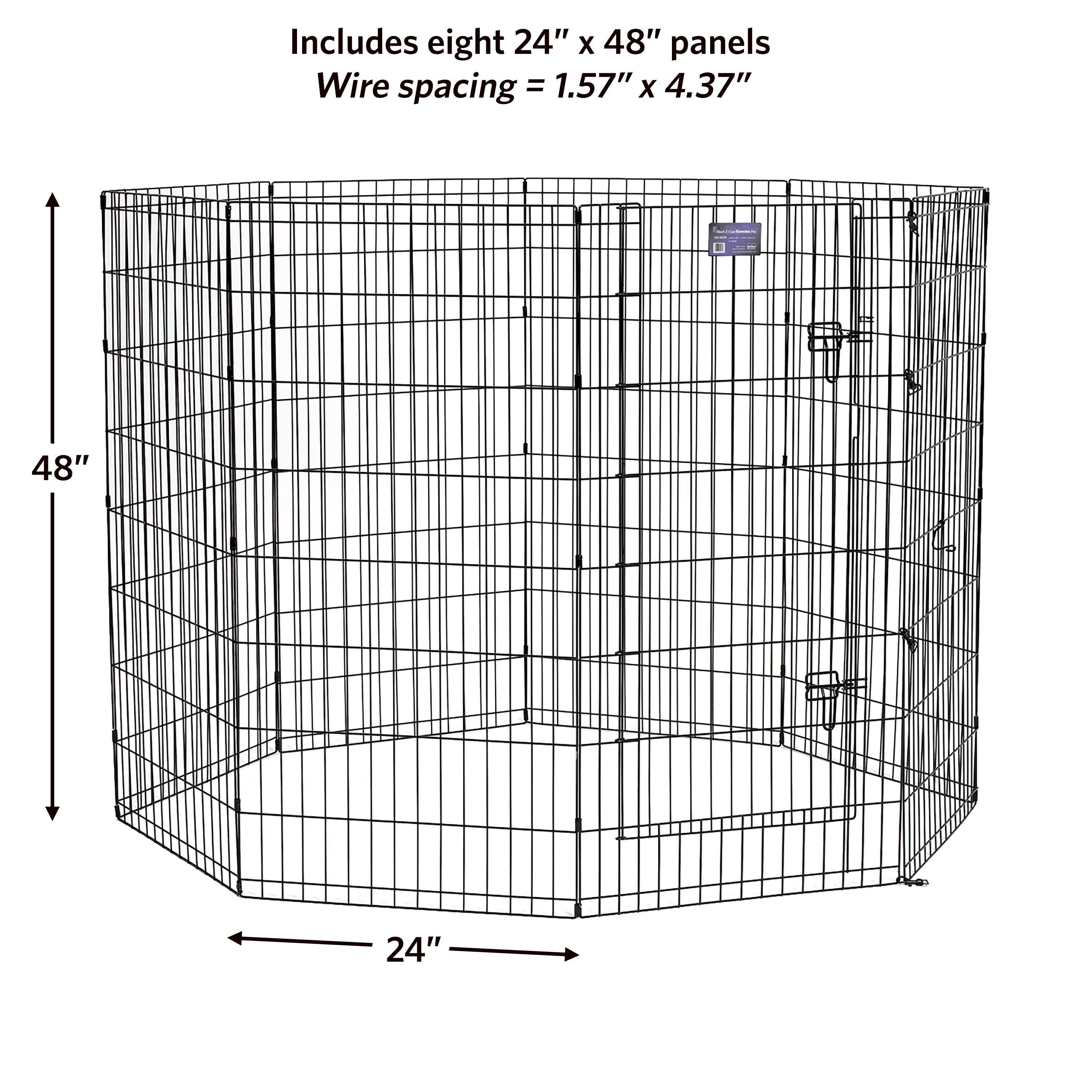 Midwest Contour Metal Exercise Pen for Dogs with Door - Black - 48" Height  