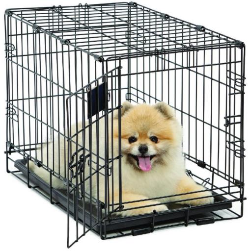 Midwest Lifestages Metal Folding Single Door Dog Crate with Divider - 22" X 13" X 16" Inches  