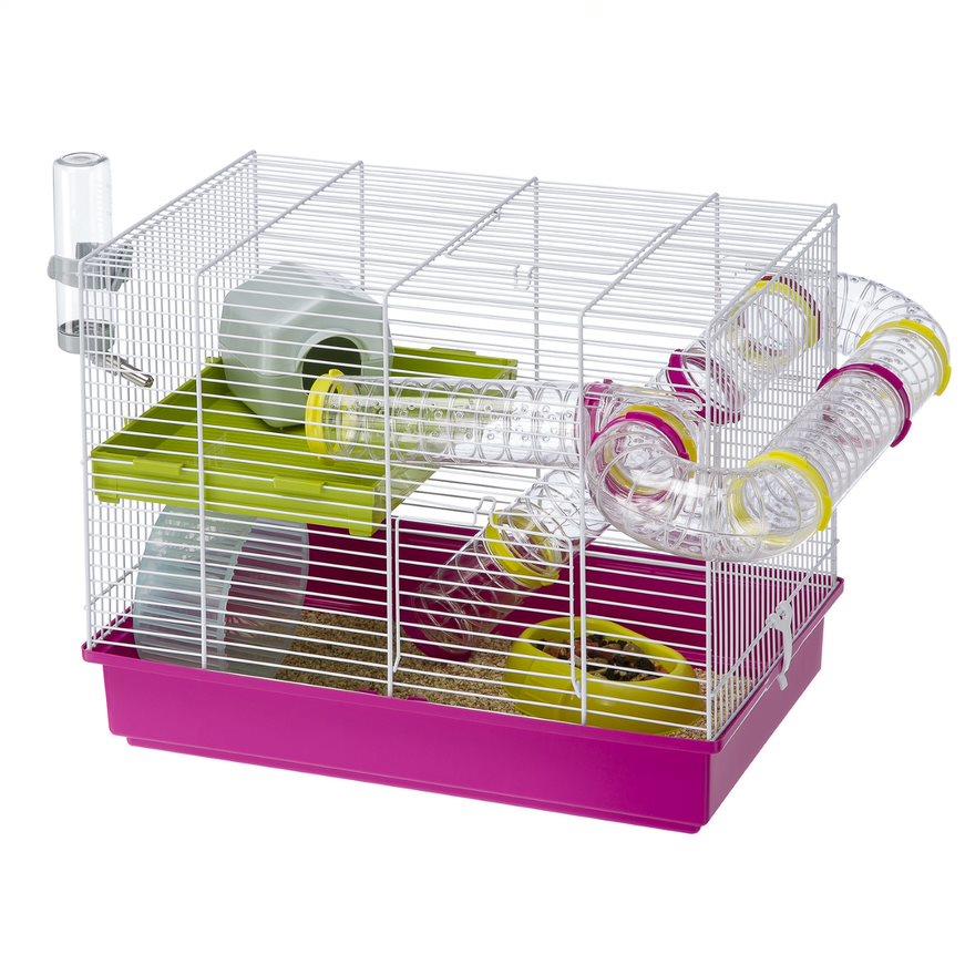 Ferplast Laura Fun and Interactive Hampster Cage with Accessories - Pink - 39" X 22" X 18" Inches  