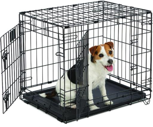 Midwest Lifestages Metal Folding Double Door Dog Crate with Divider - 24" X 18" X 21" Inches  