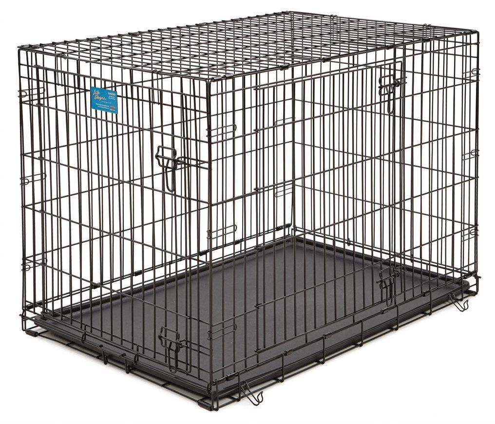 Midwest Lifestages Metal Folding Double Door Dog Crate with Divider - 42