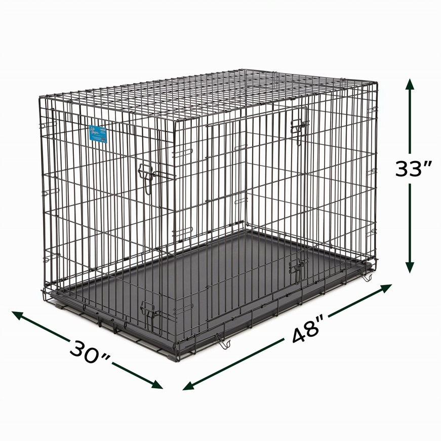 Midwest Lifestages Metal Folding Double Door Dog Crate with Divider - 48