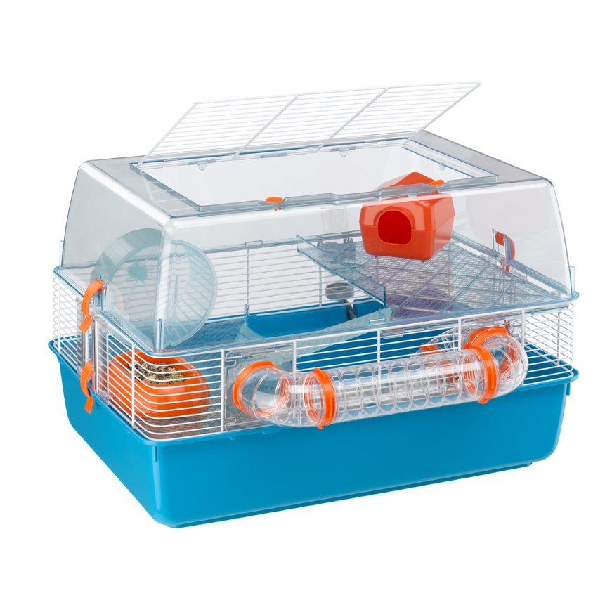 Ferplast Duna Fun Homestyle Multi-Tier Hampster Small Animal Cage - Blue - 22