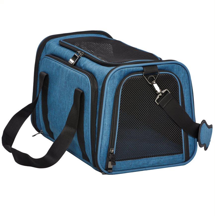 Midwest Duffy Expandable Travel Pet Carrier - Blue - Medium - 18.3