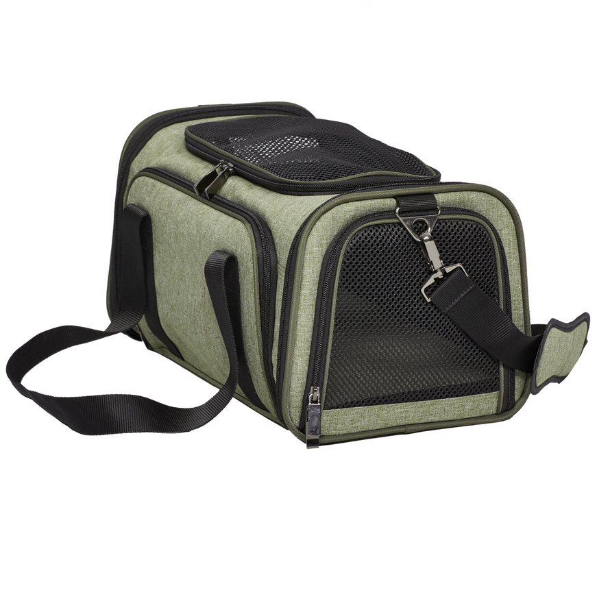 Midwest Duffy Expandable Travel Pet Carrier - Green - Small - 16.3" X 10.1" X 9.3" Inches  