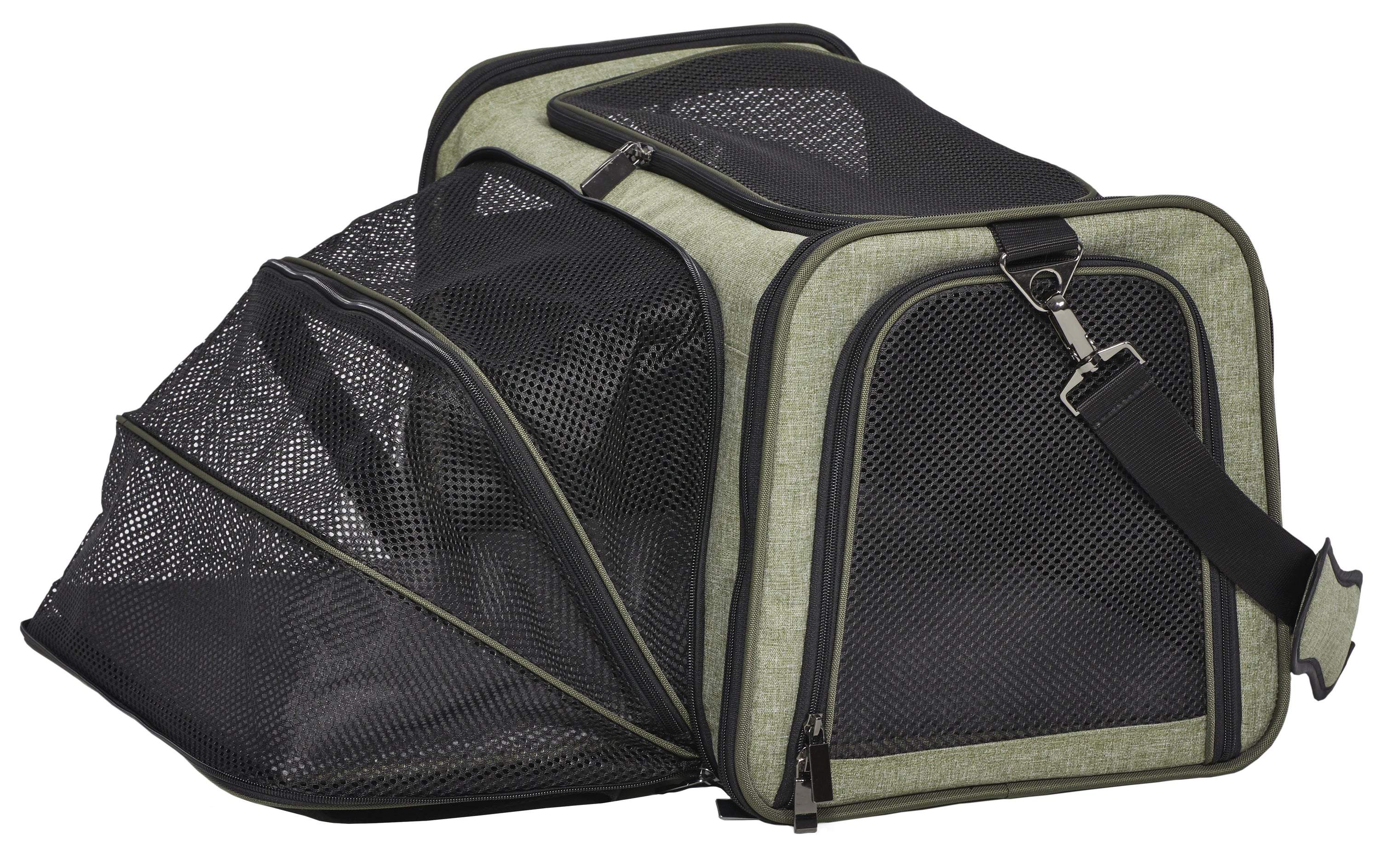 Midwest Duffy Expandable Travel Pet Carrier - Green - Large - 19.1