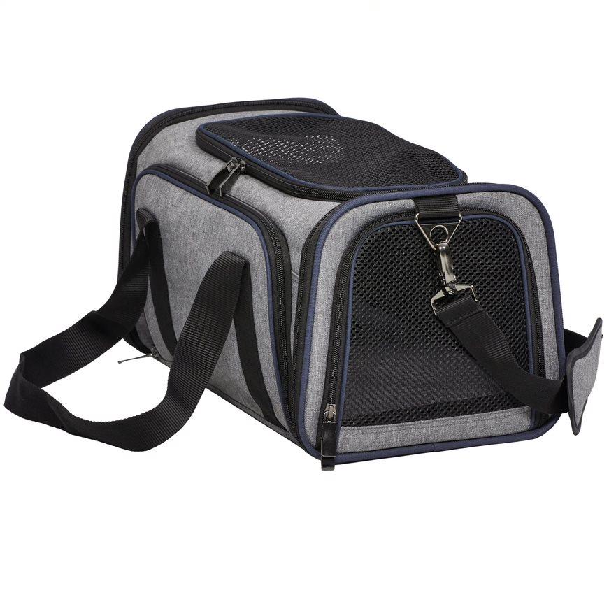 Midwest Duffy Expandable Travel Pet Carrier - Gray - Small - 16.3" X 10.1" X 9.3" Inches  