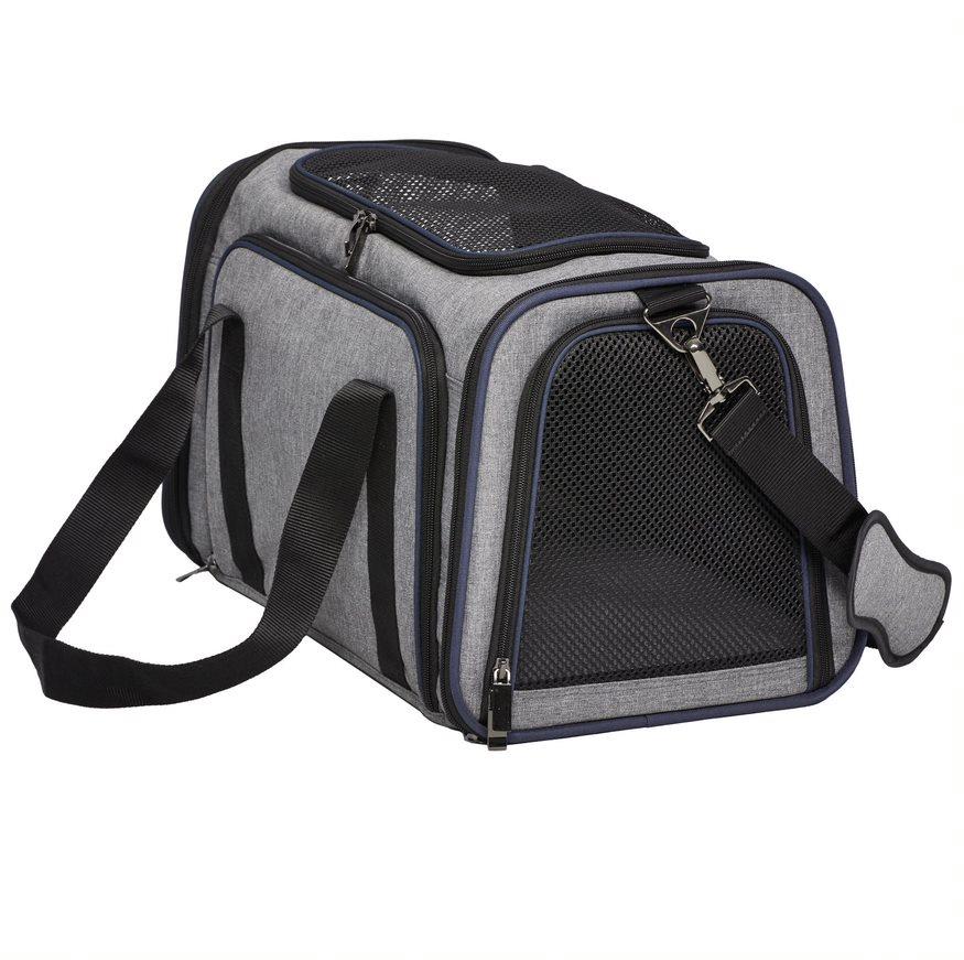 Midwest Duffy Expandable Travel Pet Carrier - Gray - Medium - 18.3