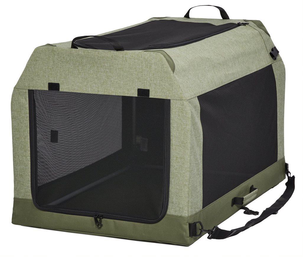 Midwest Canine Camper Pop-Up Tent Soft Folding Dog Crate - Green - 36" X 25.5" X 28" In  