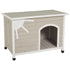 Midwest Eillo Folding Outdoor Wooden Dog House - Gray/White - Medium - 25.2" X 40.6" X 29.1" Inches  