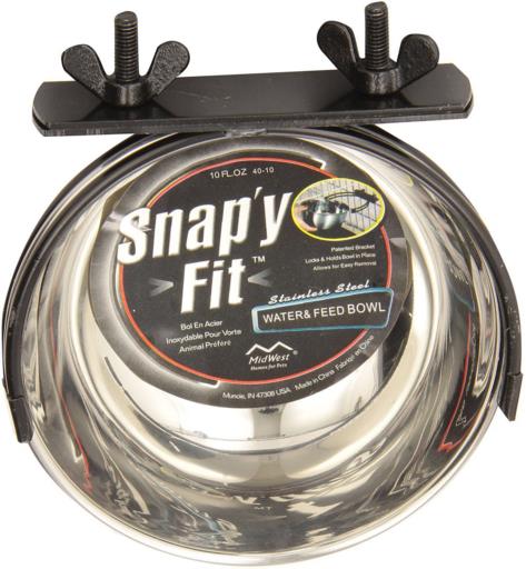 Midwest Snappy Fit Stainless Steel Dog Bowl - 10 Oz  