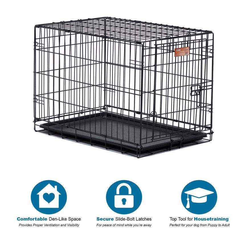 Midwest I-Crate Single Door Metal Folding Dog Crate with Divider Panel - 30