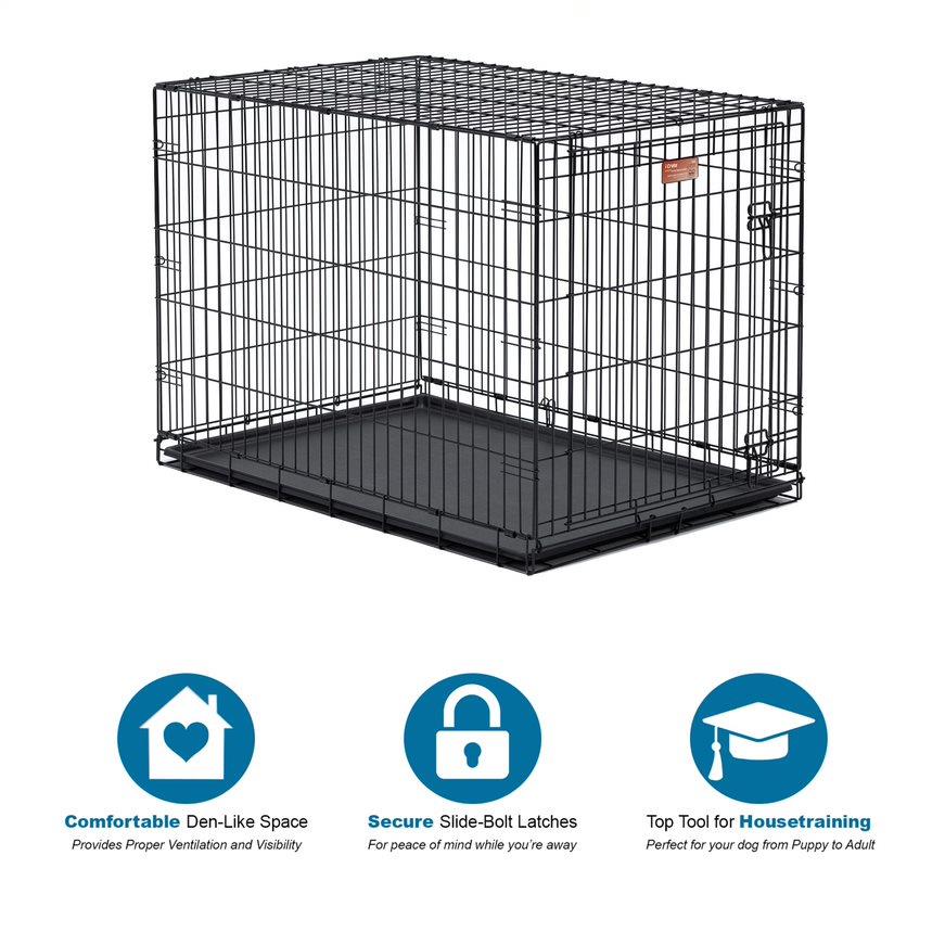 Midwest I-Crate Single Door Metal Folding Dog Crate with Divider Panel - 42" X 28" X 30" Inches  