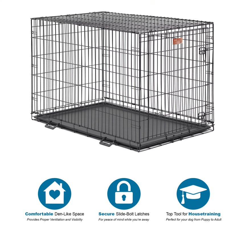 Midwest I-Crate Single Door Metal Folding Dog Crate with Divider Panel - 48