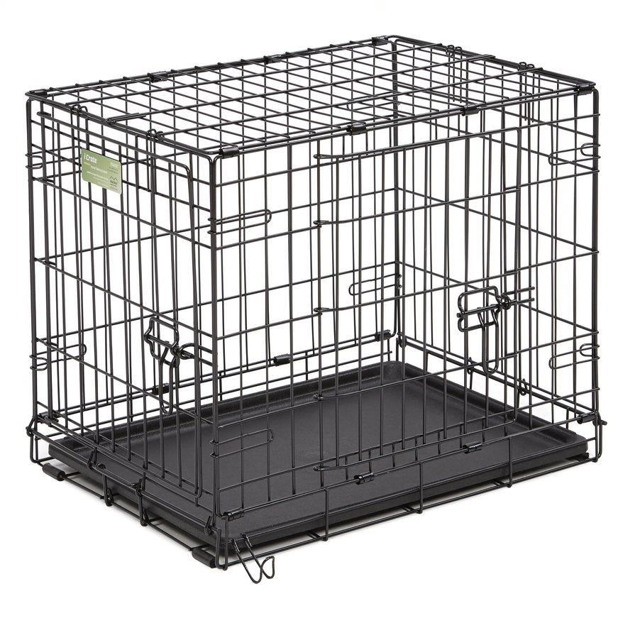 Midwest I-Crate Double Door Metal Folding Dog Crate with Divider Panel - 24" X 18" X 19" Inches  