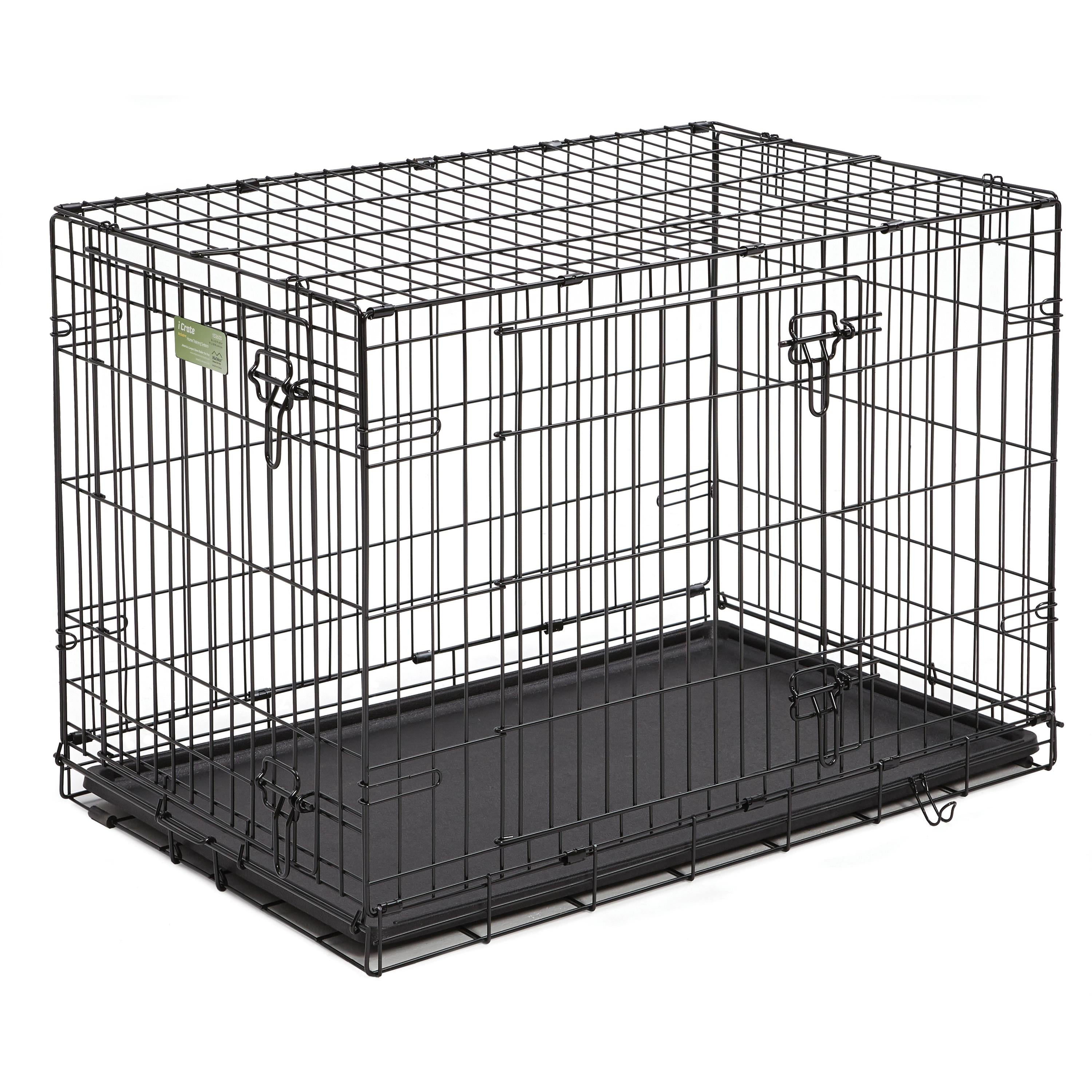 Midwest I-Crate Double Door Metal Folding Dog Crate with Divider Panel - 36" X 23" X 25" Inches  