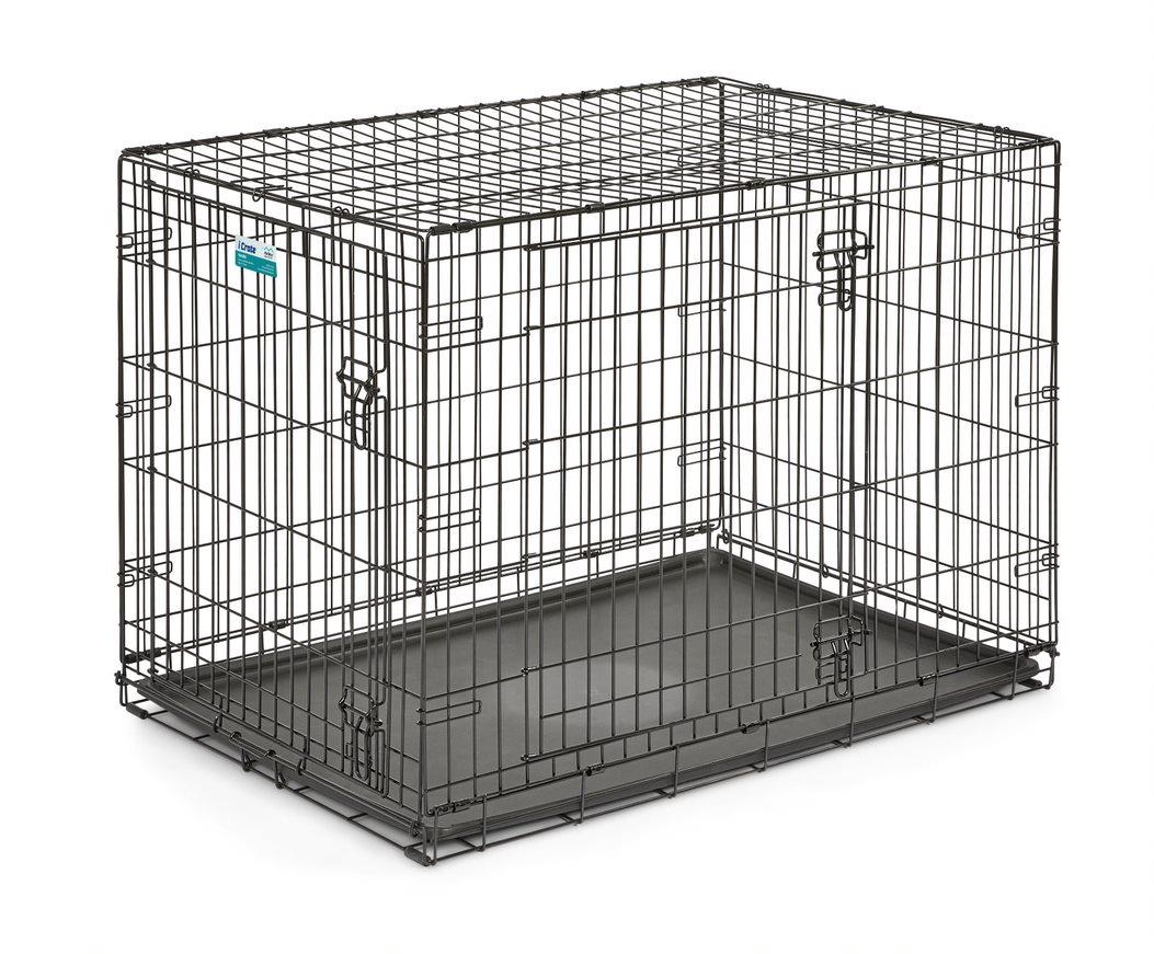 Midwest I-Crate Double Door Metal Folding Dog Crate with Divider Panel - 42" X 28" X 30" Inches  