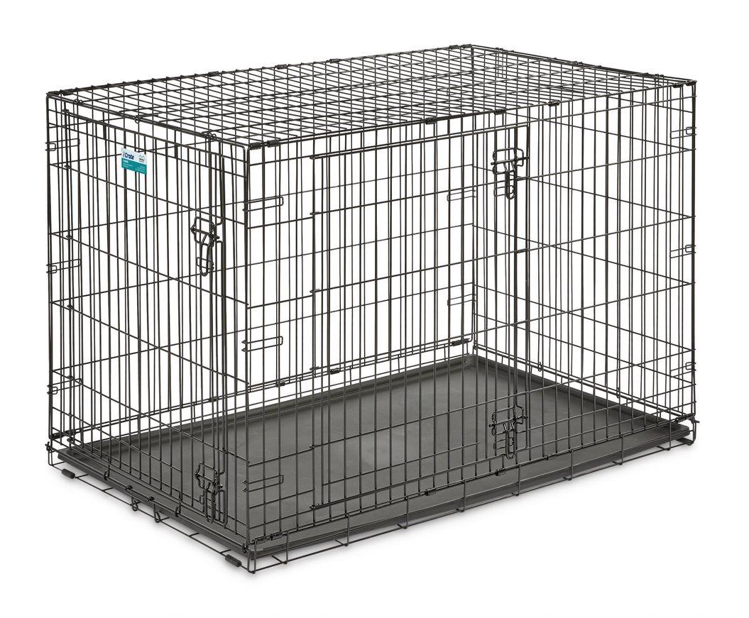 Midwest I-Crate Double Door Metal Folding Dog Crate with Divider Panel - 48" X 30" X 33" Inches  