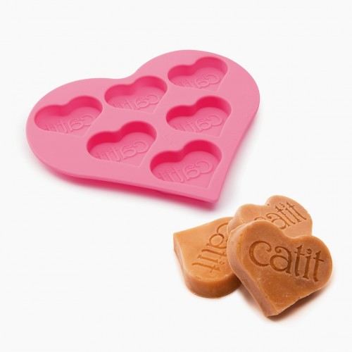 Catit Creamy Ice Pops Heart-Shaped Silicone Mold Tray Default Title