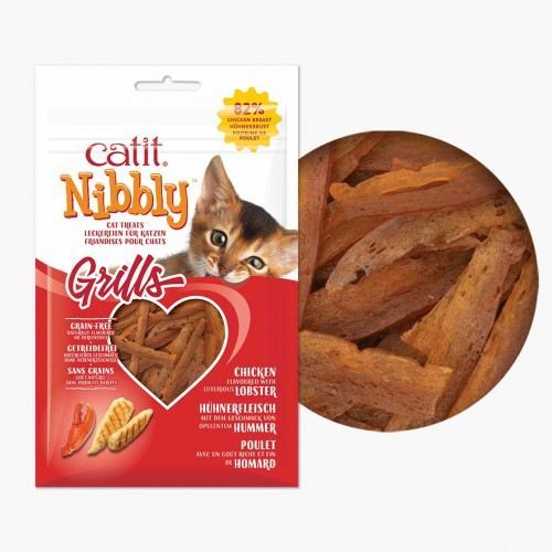 Catit Nibbly Grills Grain-Free Chicken and Lobster Crunchy Cat Treats - 1.05 Oz - 12 Pack Default Title