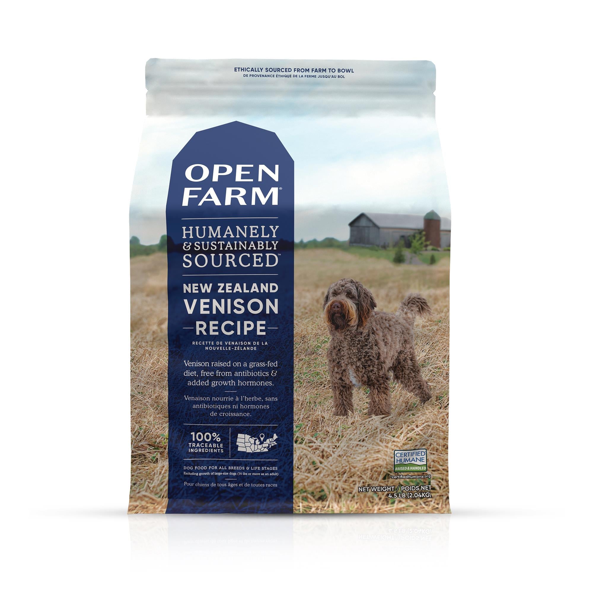 Open Farm New Zealand Venison Recipe Dry Dog Food - 4.5 Lbs  