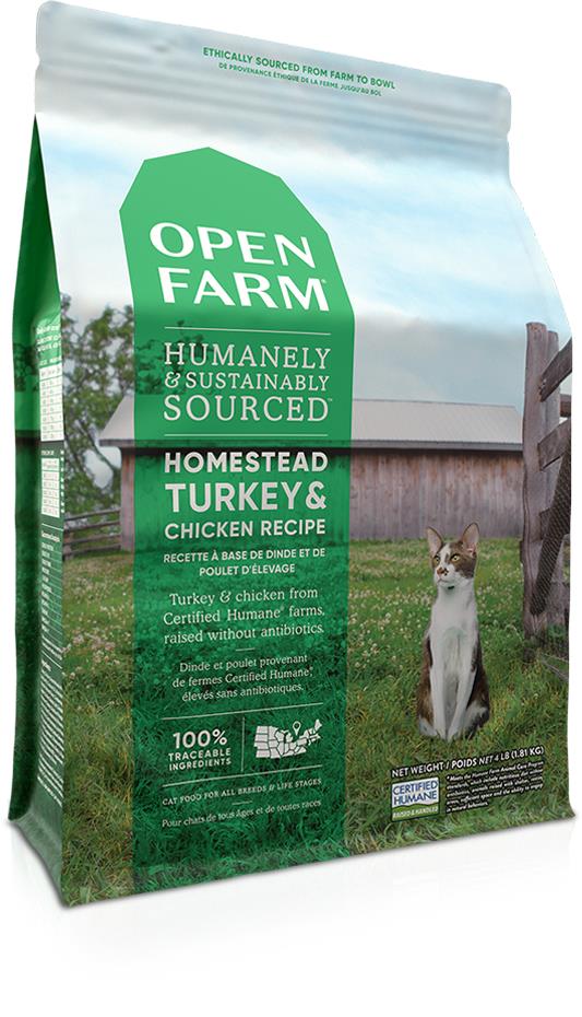 Open Farm Homestead Grain-Free Turkey and Chicken Dry Cat Food - 4 Lbs  