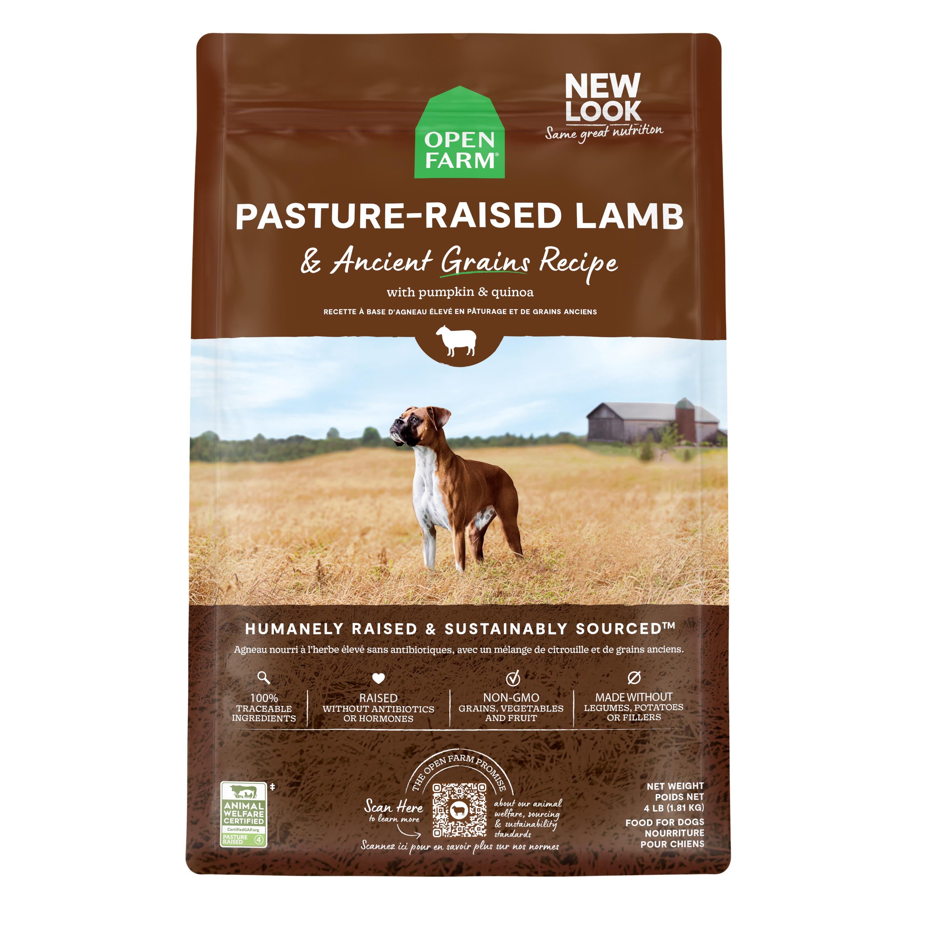 Open Farm Pasture-Raised Lamb and Ancient Grains Recipe Dry Dog Food - 4 Lbs  