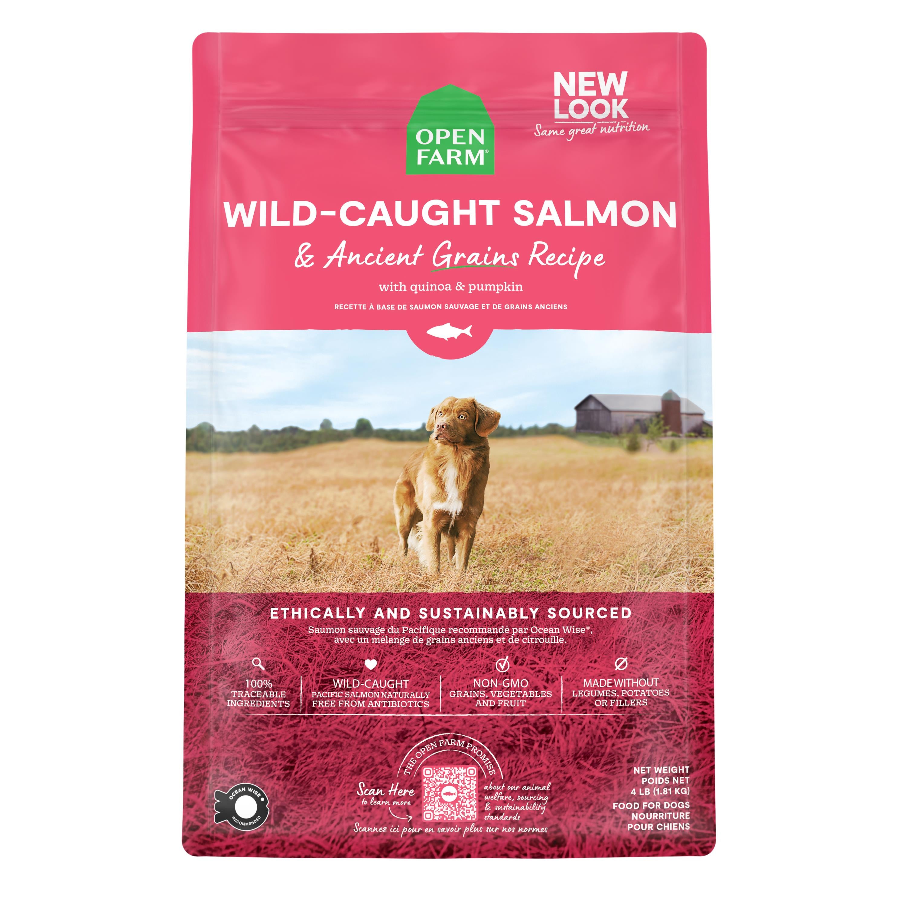 Open Farm Wild-Caught Salmon and Ancient Grains Dry Dog Food - 4 Lbs  