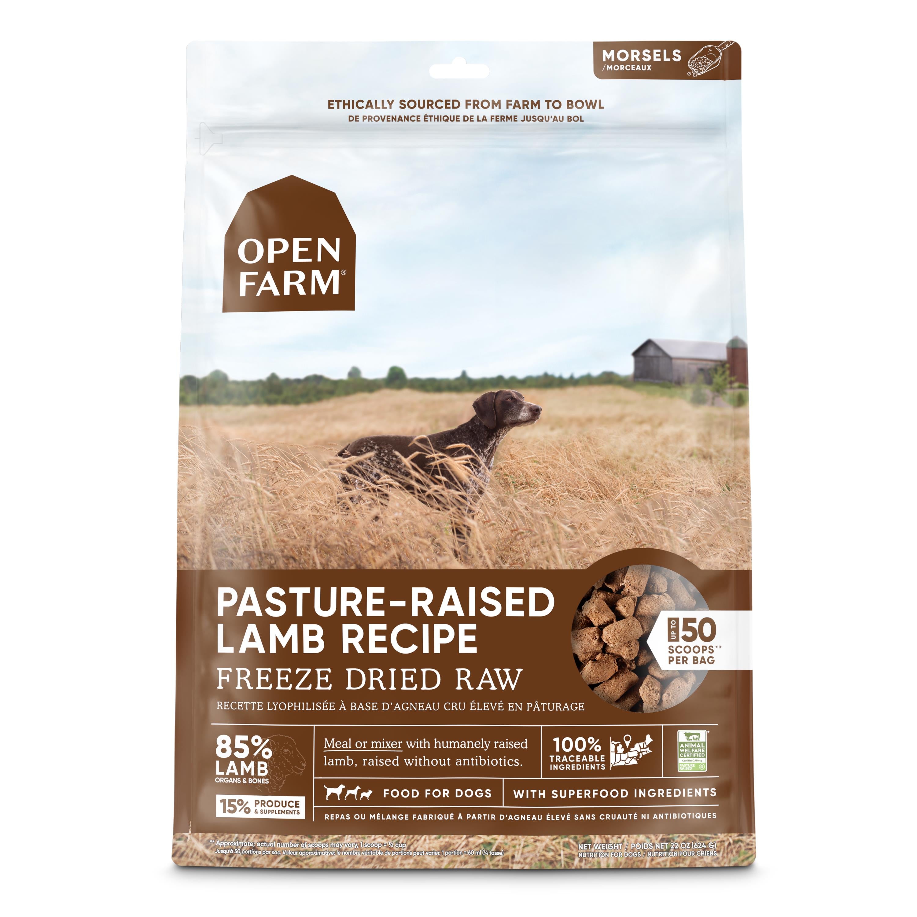 Open Farm Pasture-Raised Lamb Morsals Freeze-Dried Raw Dog Food - 22 Oz  