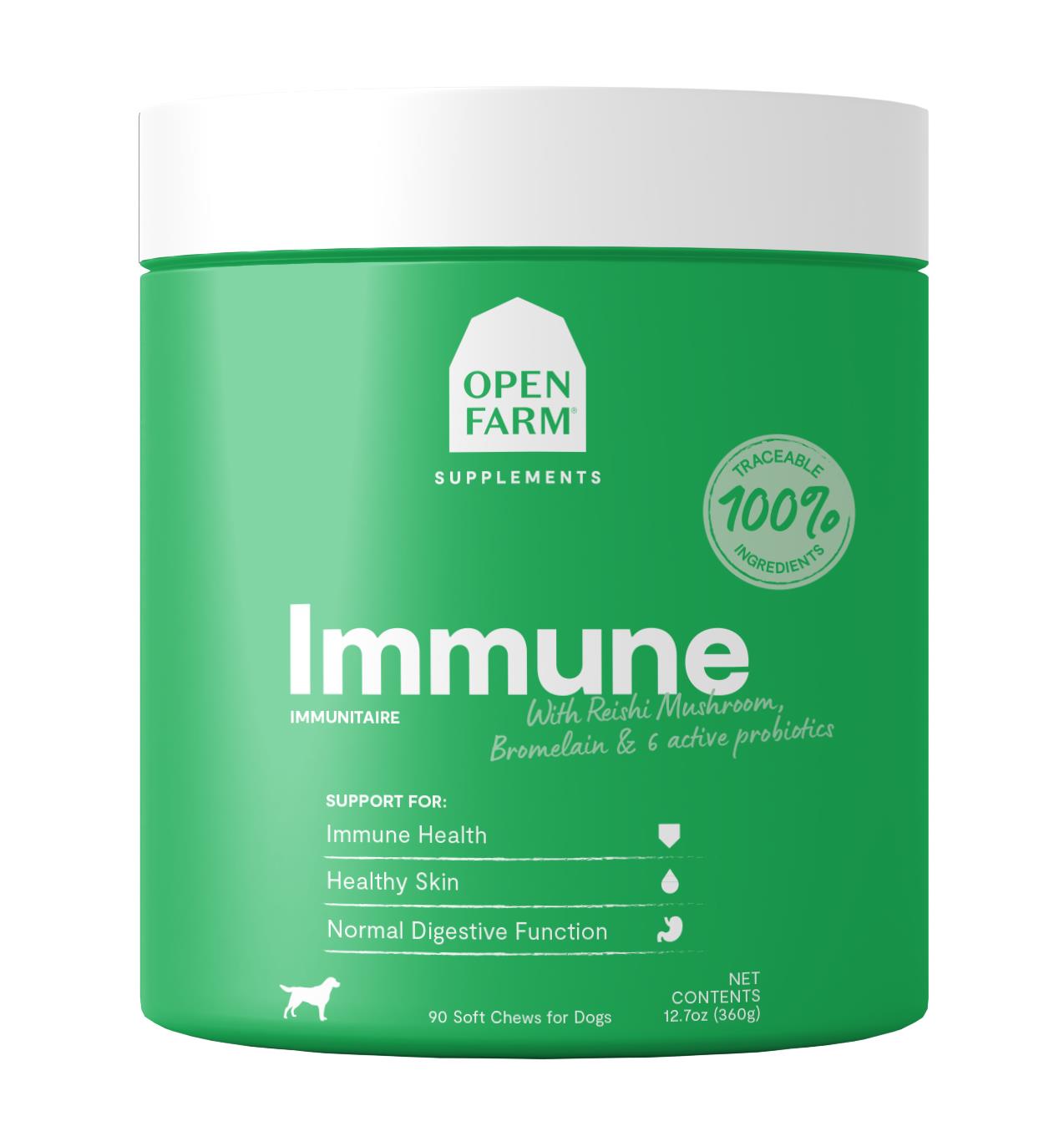 Open Farm Immune Support Supplemental Dog Chews - 90 Count  