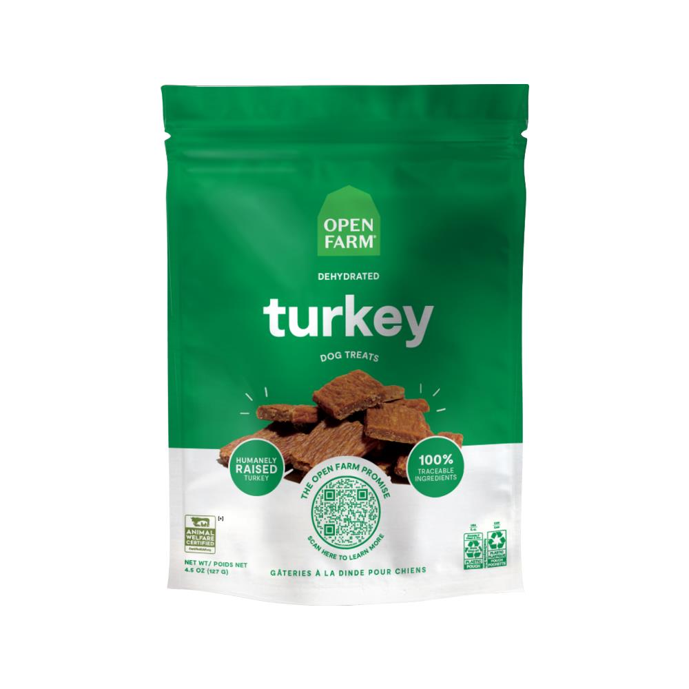 Open Farm Turkey Flavored Dehydrated Jerky Dog Treats - 4.5 Oz - Case of 6  