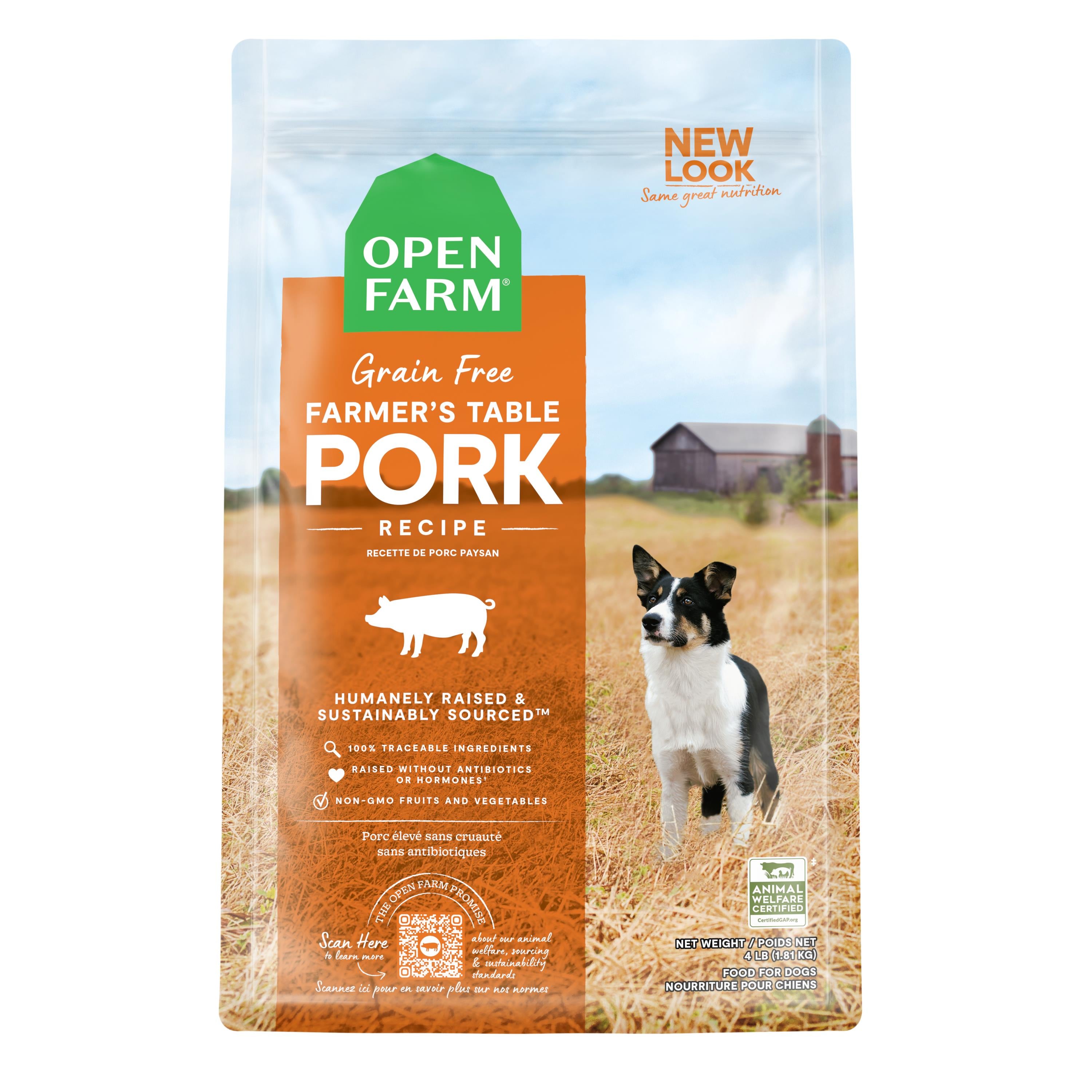 Open Farm Farmer's Table Grain-Free Pork Recipe Dry Dog Food - 4 Lbs  