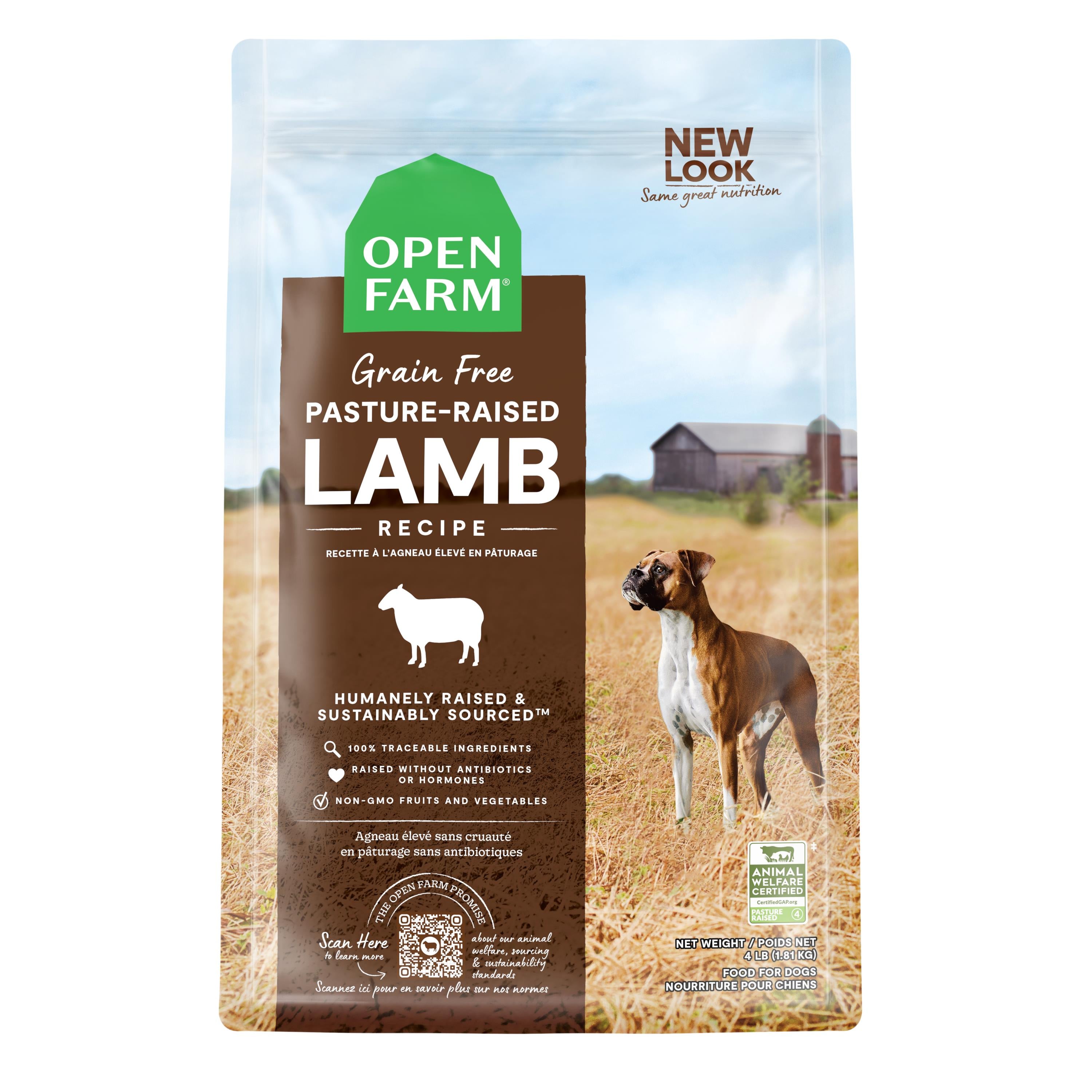 Open Farm Grain-Free Pasture-Raised Lamb Recipe Dry Dog Food - 4 Lbs  