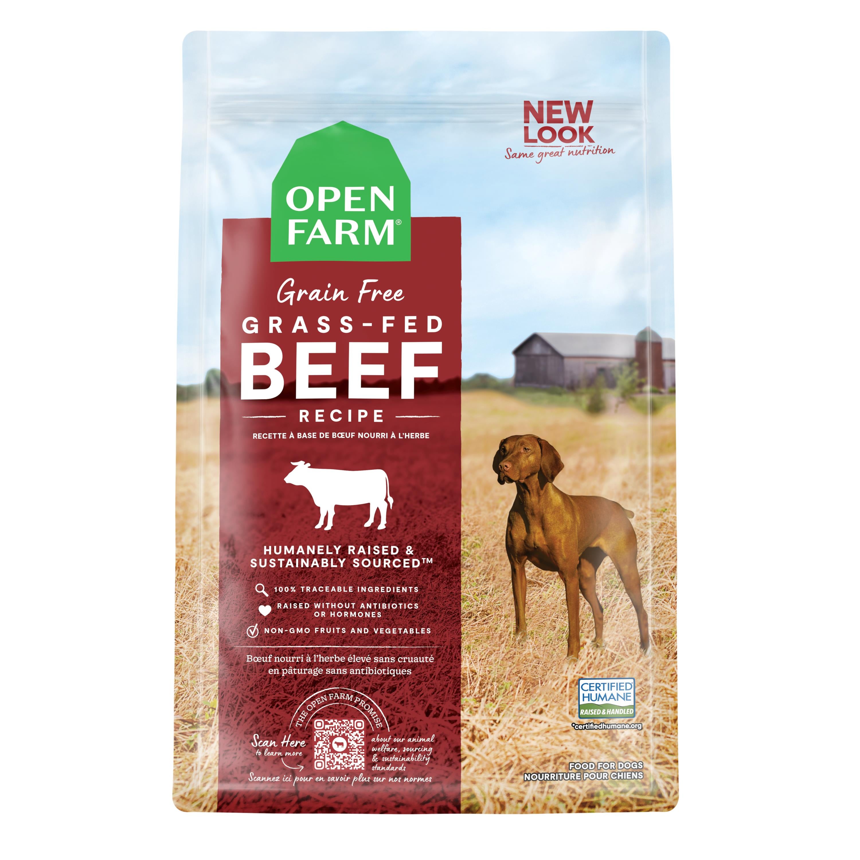 Open Farm Grain-Free Grass-Fed Beef Recipe Dry Dog Food - 22 Lbs  