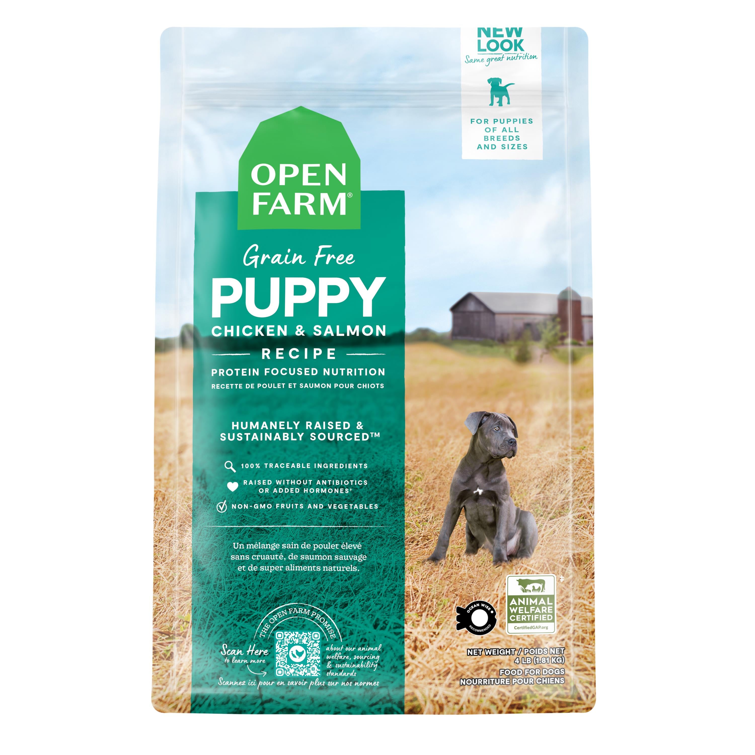 Open Farm Grain-Free Chicken and Salmon Puppy Recipe Dry Dog Food - 4 Lbs  