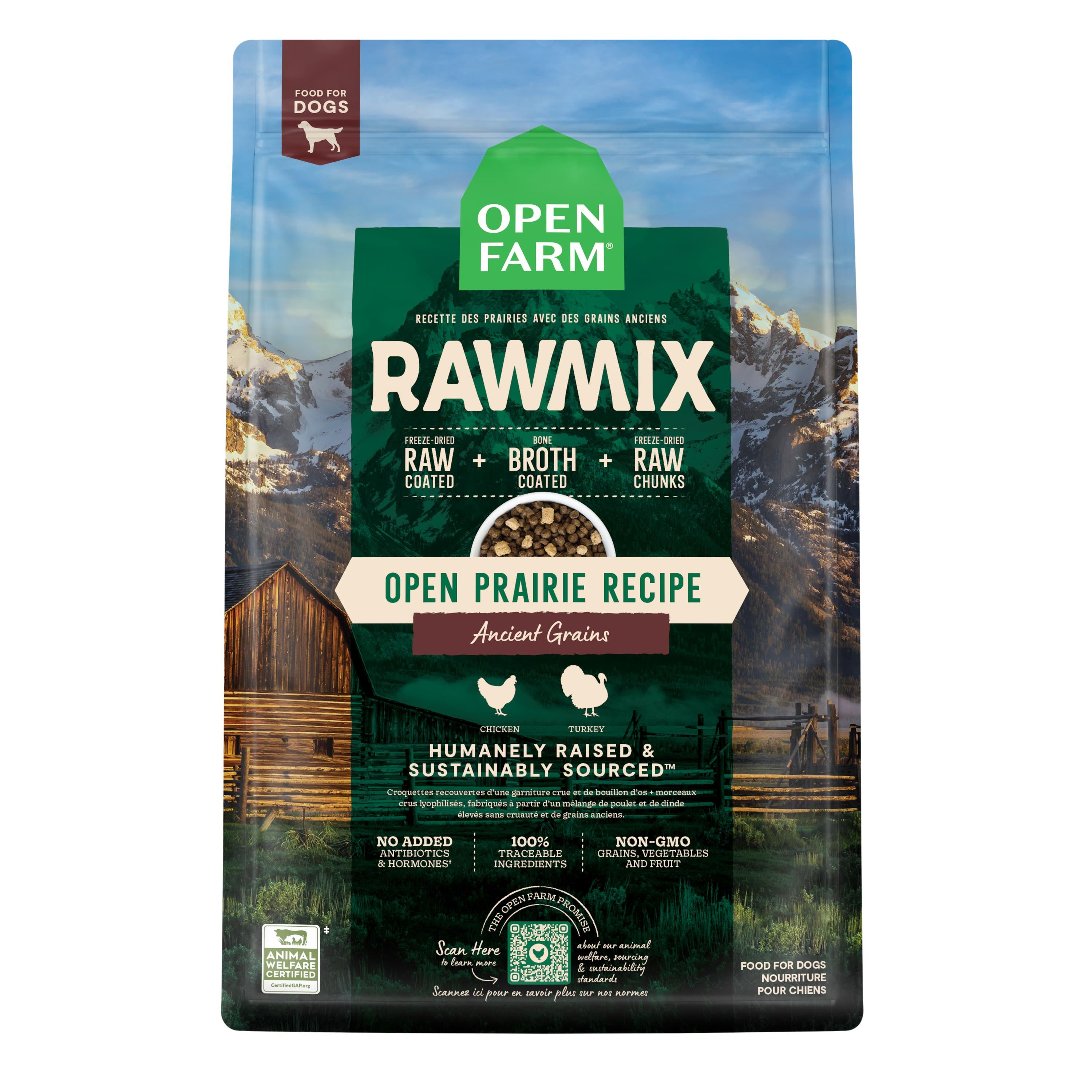 Open Farm RawMix Open Prairie Chicken and Turkey with Ancient Grains Dry Dog Food - 3.5 Lbs  