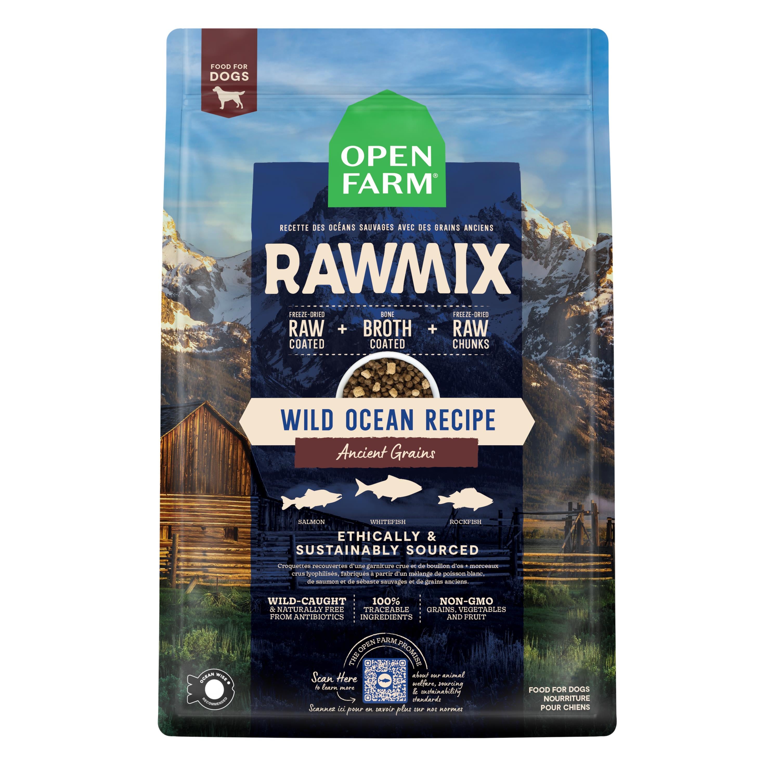 Open Farm RawMix Wild-Ocean with Ancient Grains Recipe Dry Dog Food - 20 Lbs  