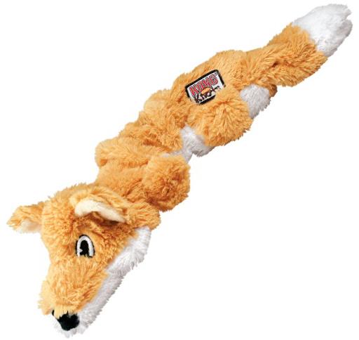 Kong Scrunch Knots Fox Squeak and Plush Dog Toy - Medium/Large  