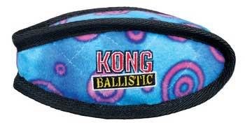 Kong Football Ballistic Nylon and Plush Squeak and Floating Dog Toy - Large  