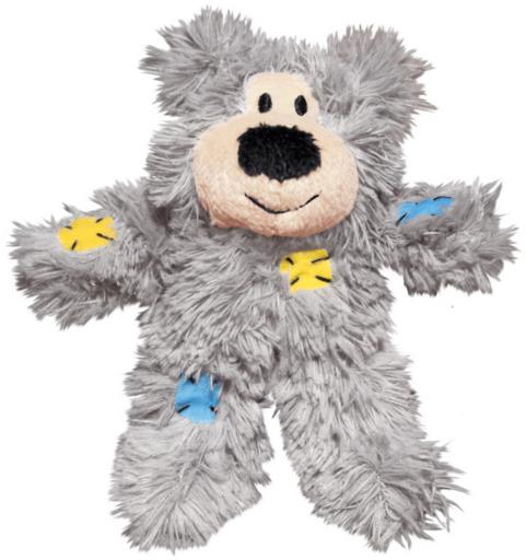 Kong Softies Patchworks Bear Crinkle and Plush Catnip Cat Toy  