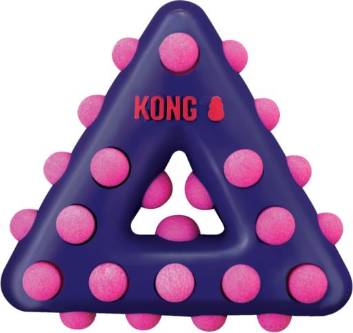 Kong Dotz Textured Gum Massaging Triangle Dog Toy - Small  