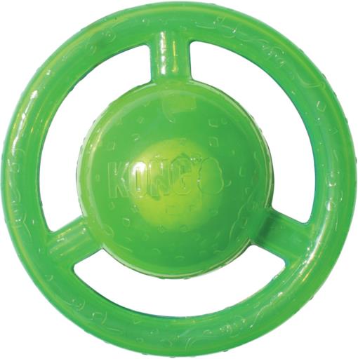 Kong Jumbler Disc Fetch and Chew Inner Tennis Ball and Rubber Dog Toy - Medium/Large  