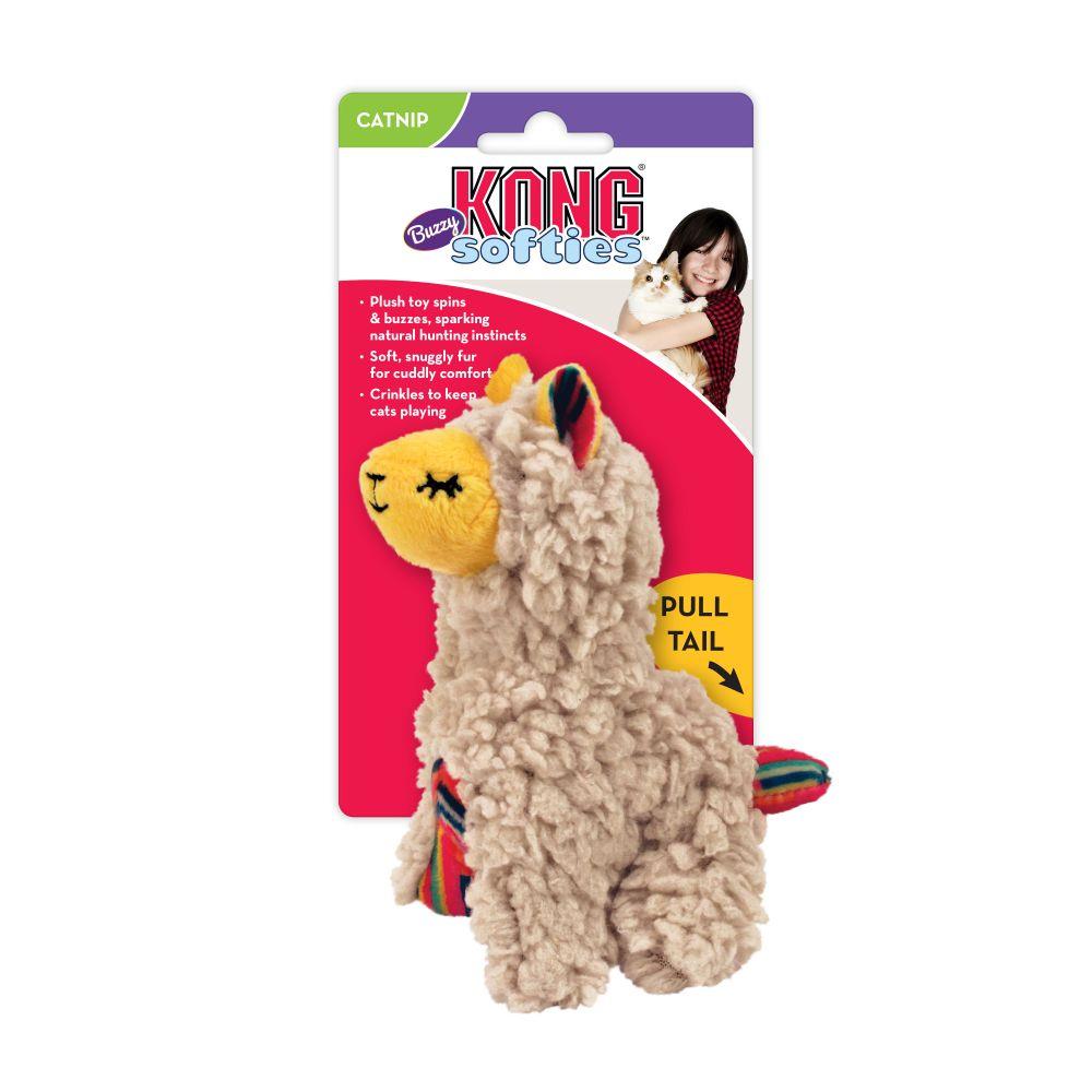 Kong Softies Buzzy Llama Crinkle and Plush Catnip Cat Toy  