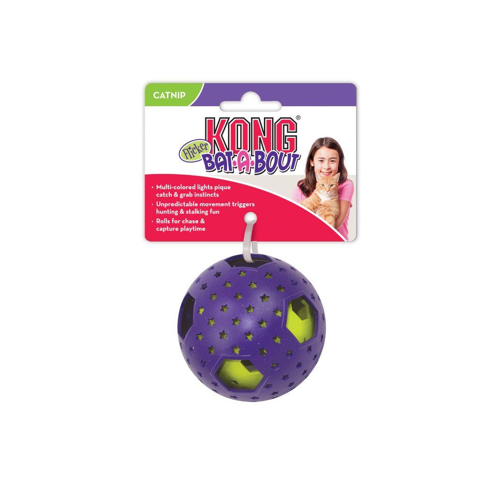 Kong Bat-a-Bout Flicker Disco Light Ball and Moving Cat Toy  