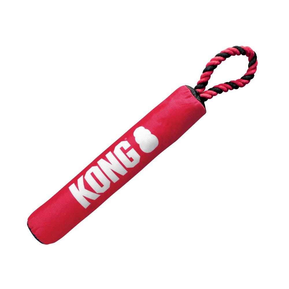 Kong Signature Stick and Rope Squeak Crinkle and Rattle Fetch Dog Toy - Medium  