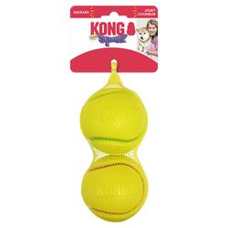 Kong Squeezz Tennis Balls Fetch and Squeak Rubber Dog Toys - Assorted - Large  