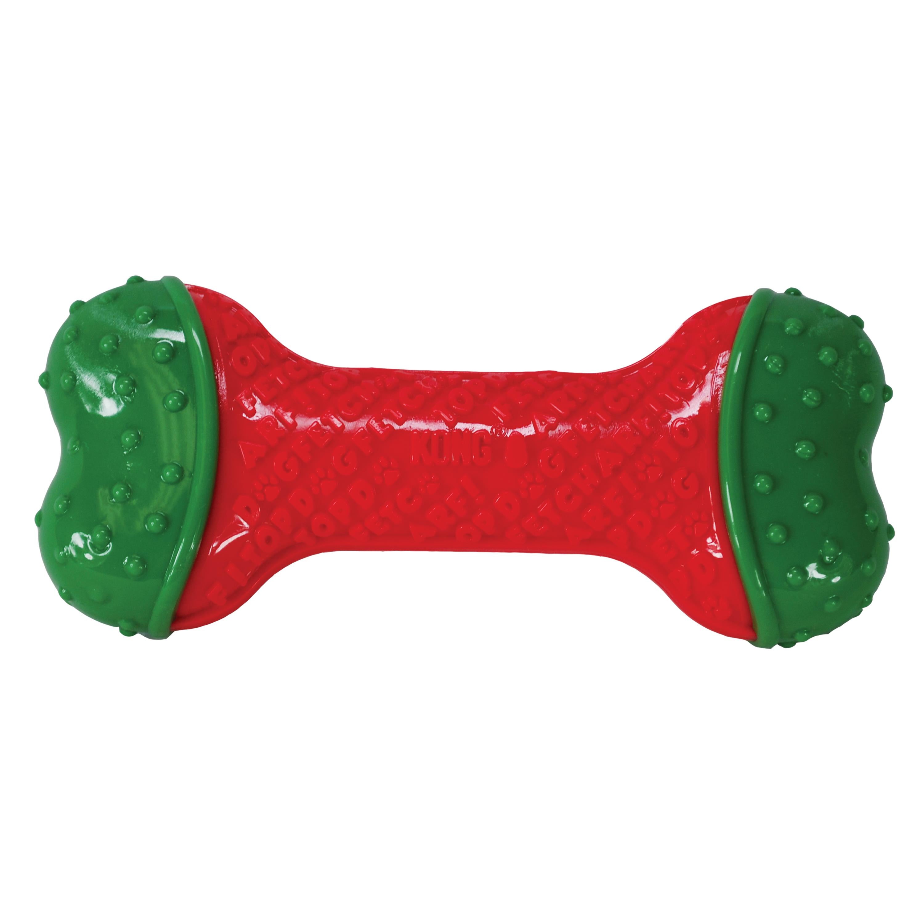 Kong Holiday CoreStrength Durable Dental Textured Bone Rubber Dog Toy - Small/Medium  