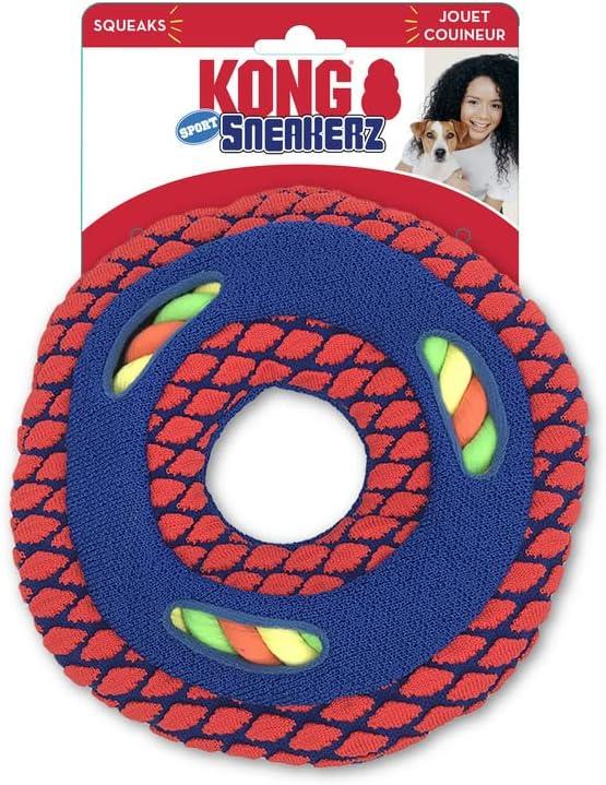 Kong Sneakerz Sport Disc Internally Roped Squeak and Plush Dog Toy - Medium  